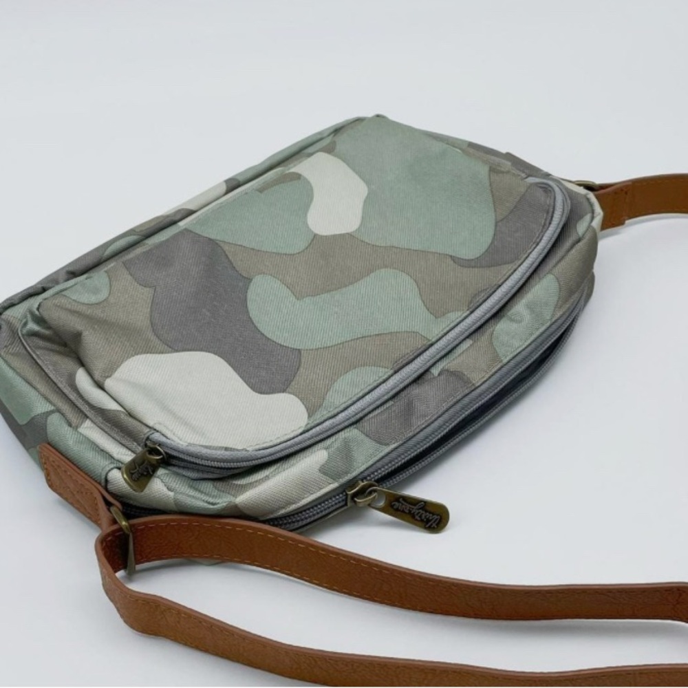 Thirty-one Soft Camo Crossbody Bag with Brown Strap